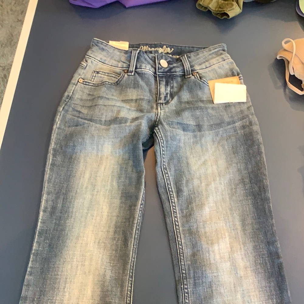 Blue flared jeans
